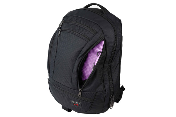 The Synik 26 in Black 420 Spectron with Wisteria (pale purple with white grid) 200 Halcyon.